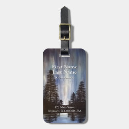 Etiqueta de Bagagem Personalizável Forest Aurora