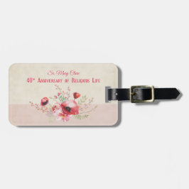 Etiqueta De Bagagem Personalize, 40 anos de freira, rosa e