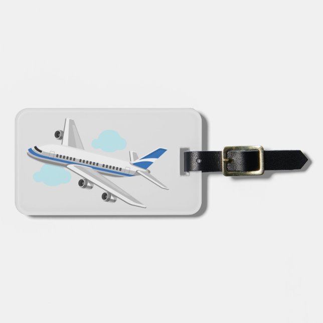 Etiqueta De Bagagem Personalize Avião  (Frente Horizontal)