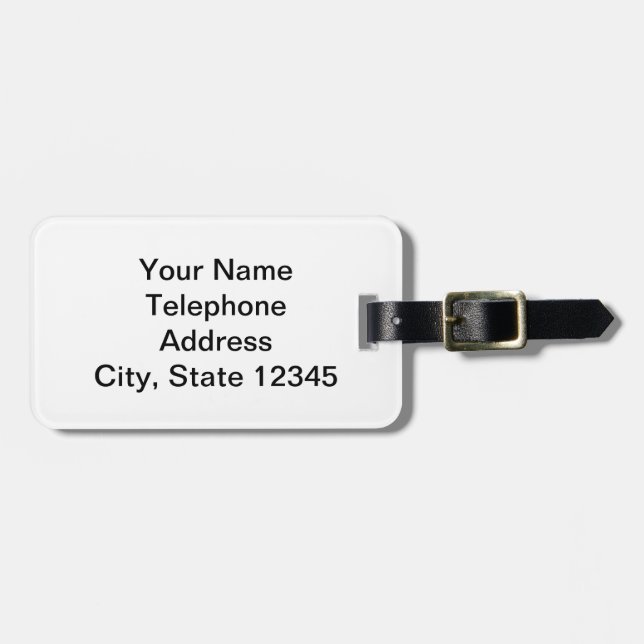 Etiqueta De Bagagem Personalize! Base de padrão sólido (Frente Horizontal)