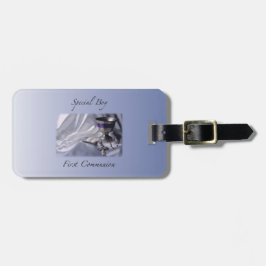 Etiqueta De Bagagem Personalize, Menino, Primeira Comunhão Azul