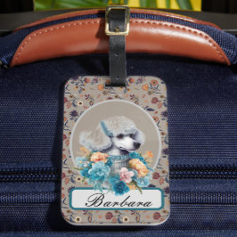 Etiqueta De Bagagem Personalize Poodle Vintage
