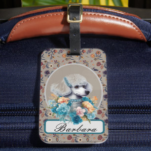 Etiqueta De Bagagem Personalize Poodle Vintage