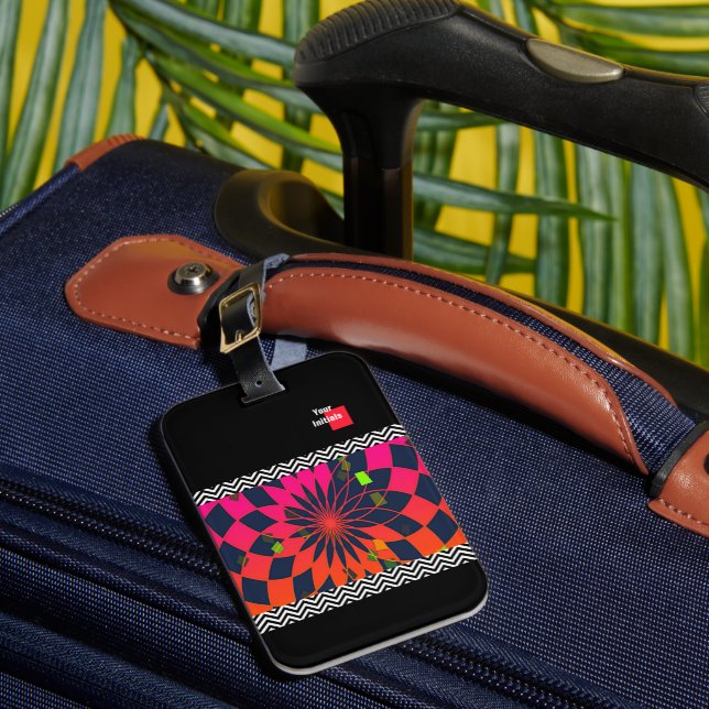 Etiqueta De Bagagem Personalize Rainbow Kaleidoscópio (Frente Insitu 1)