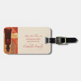 Etiqueta De Bagagem Personalize, RCIA Parabéns, Católico, Vermelho