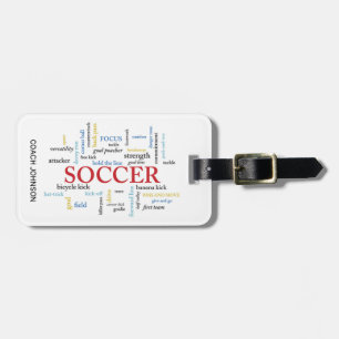 Etiqueta De Bagagem Personalize, treinador de futebol Obrigado em pala