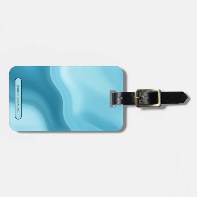 Etiqueta De Bagagem Personalized Elegant Gold Monogram Minimalist (Frente Horizontal)