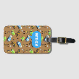 Etiqueta De Bagagem Personalized Kids Construction Vehicles