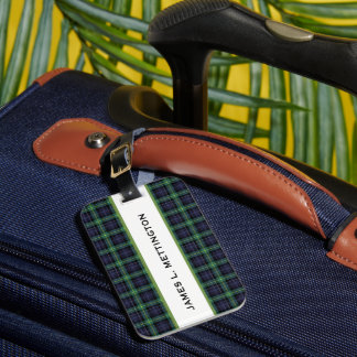 ETIQUETA DE BAGAGEM PERSONALIZED LUGGAGE TAG, PLAID BORDER TAG