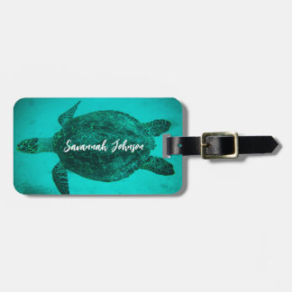 Etiqueta De Bagagem Personalized Name Sea Turtle Beach Life Ocean