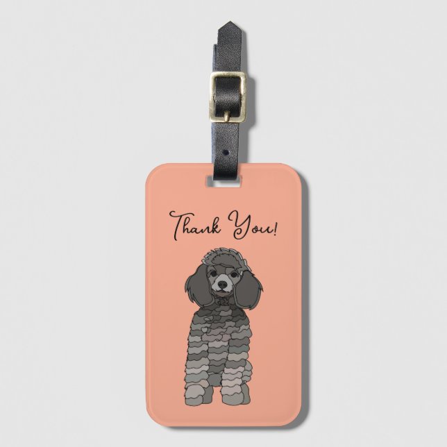 Etiqueta De Bagagem Personalized Poodle Dog Pet (Frente Vertical)