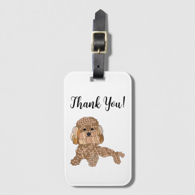 Etiqueta De Bagagem Personalized Poodle Dog Travel (Frente Vertical)