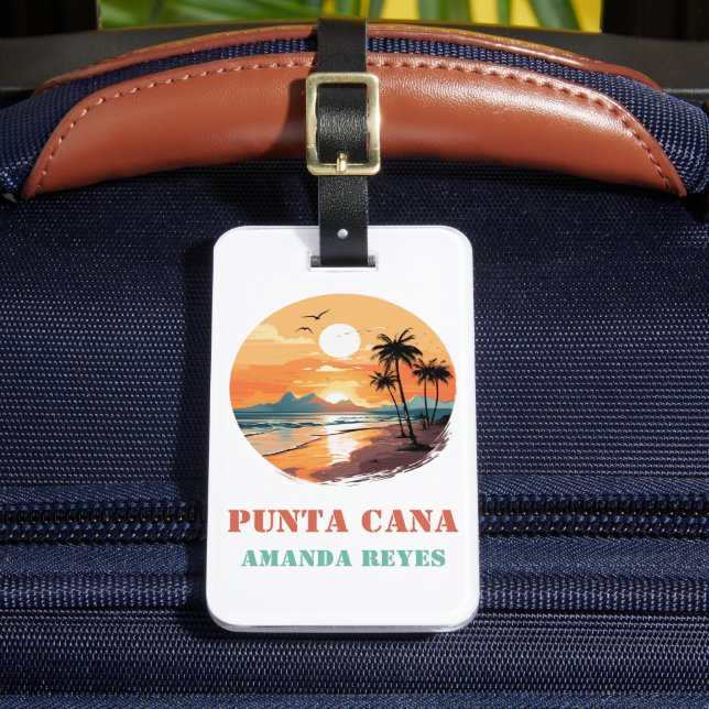 Etiqueta De Bagagem Personalized Retro Punta Cana (Frente Insitu 2)
