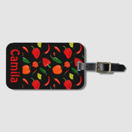Etiqueta De Bagagem Personalized Spicy Pepper Pattern 