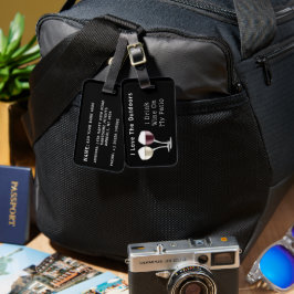 Etiqueta De Bagagem Personalized Wine Drinker's Luggage Tag