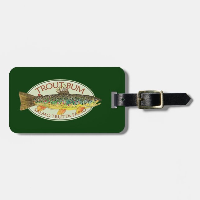 Etiqueta De Bagagem Pesca de Trutas Personalizadas (Frente Horizontal)