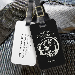 Etiqueta De Bagagem Pescador de Peixes com Nome