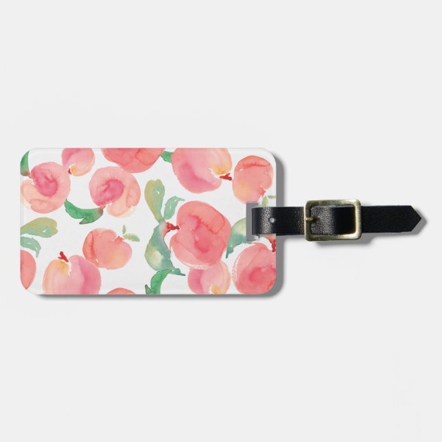 Etiqueta De Bagagem Pêssegos da aguarela (Frente Horizontal)