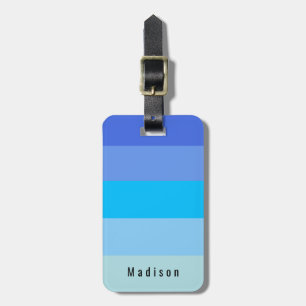 Etiqueta De Bagagem ☀️ pessoal editável 🍋 matizes azuis Primavera