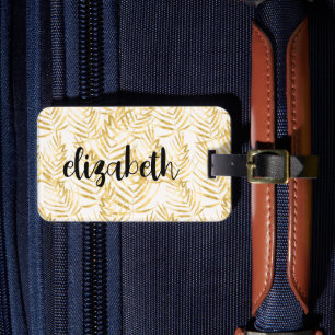 Etiqueta De Bagagem Pessoal Gold Palm Chic