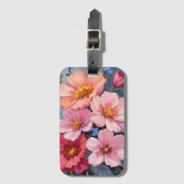 Etiqueta De Bagagem Pétalas em Flor | Pintura em Aquarela Floral