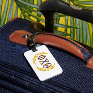 Etiqueta De Bagagem Phi Chi Theta   Grego com Coroa