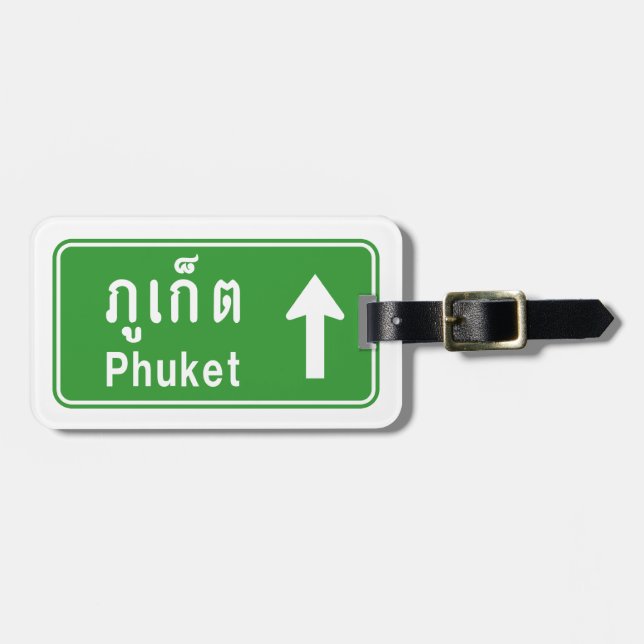 Etiqueta De Bagagem Phuket Ahead ⚠ Sinal De Tráfego Rodoviário Tailand (Frente Horizontal)