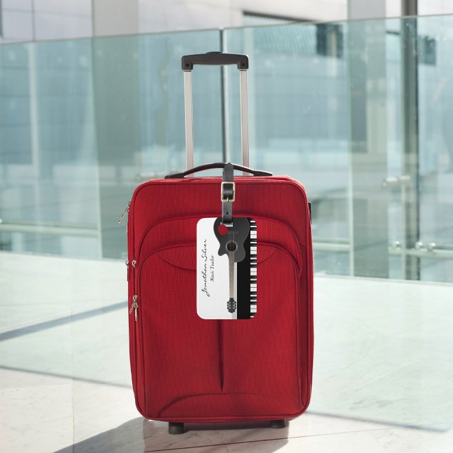 Etiqueta De Bagagem Piano de Guitarra Acústica Personalizada Chaves de (Criador carregado)