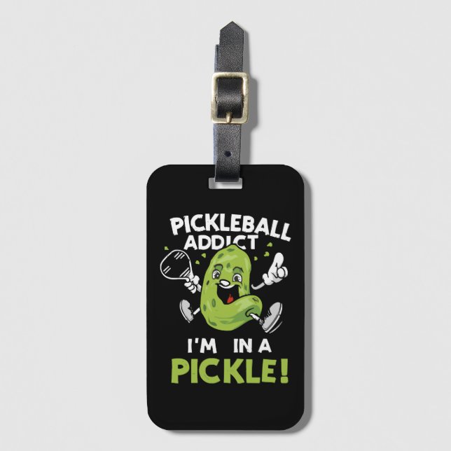Etiqueta De Bagagem Pickleball-Engraçado (Frente Vertical)