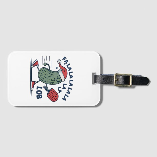 Etiqueta De Bagagem Pickleball no Natal (Frente Horizontal)