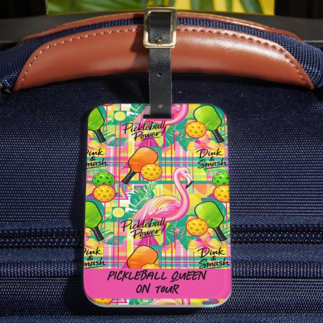 Etiqueta De Bagagem Picles Tropical Flamingo  (Frente Insitu 2)