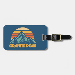 Etiqueta De Bagagem Pico Granite Montana Réтро Turquesa