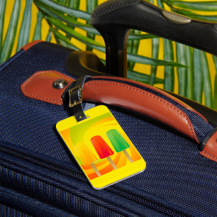 Etiqueta De Bagagem Picolés de Verão Trio Picolés Coloridos