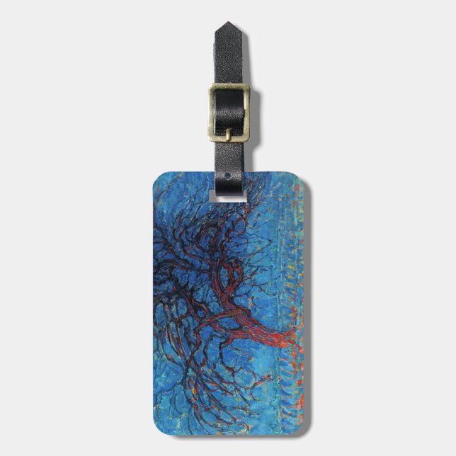 Etiqueta De Bagagem Piet Mondrian, Noite: Árvore Vermelha (Frente Vertical)