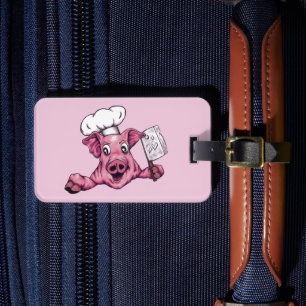 Etiqueta De Bagagem Piggy O Viagem De Arte De Chef De Maníaco Hamicid