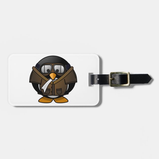 Etiqueta De Bagagem Piloto dos presentes do pinguim (Frente Horizontal)