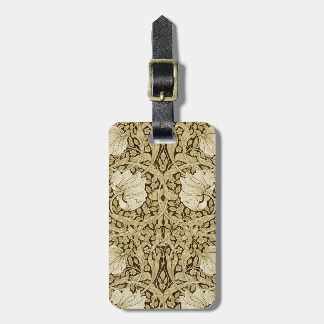Etiqueta De Bagagem Pimpernel Dourado, William Morris (Frente Vertical)