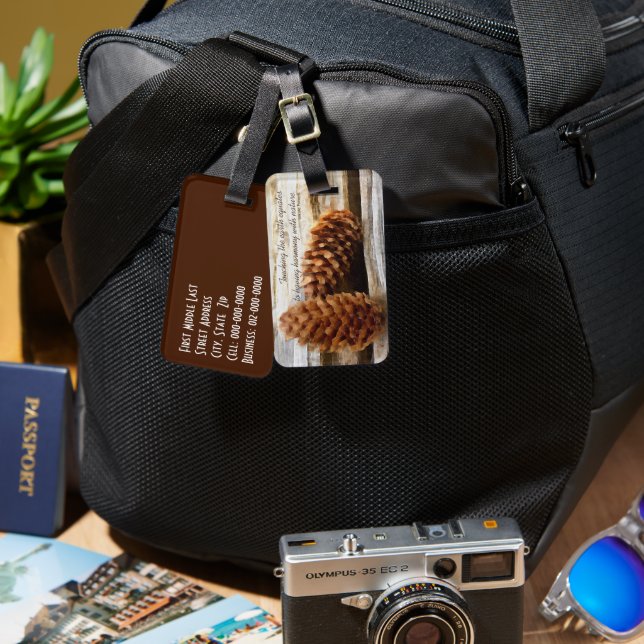 Etiqueta De Bagagem Pine Brushbrax Cones Digital Art Personalizado (Frente e verso)