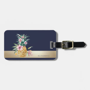 Etiqueta De Bagagem Pineapple Floral,Listrado