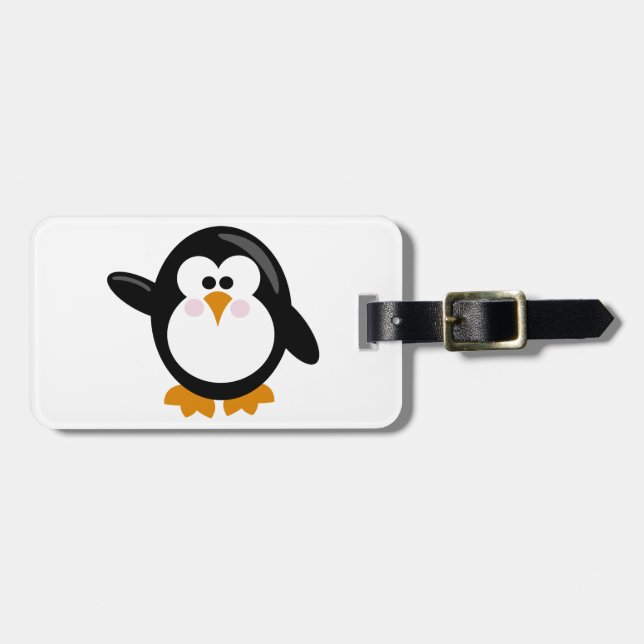 Etiqueta De Bagagem Pinguim (Frente Horizontal)