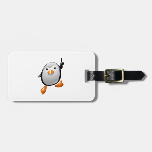 Etiqueta De Bagagem Pinguim do número um (Frente Horizontal)
