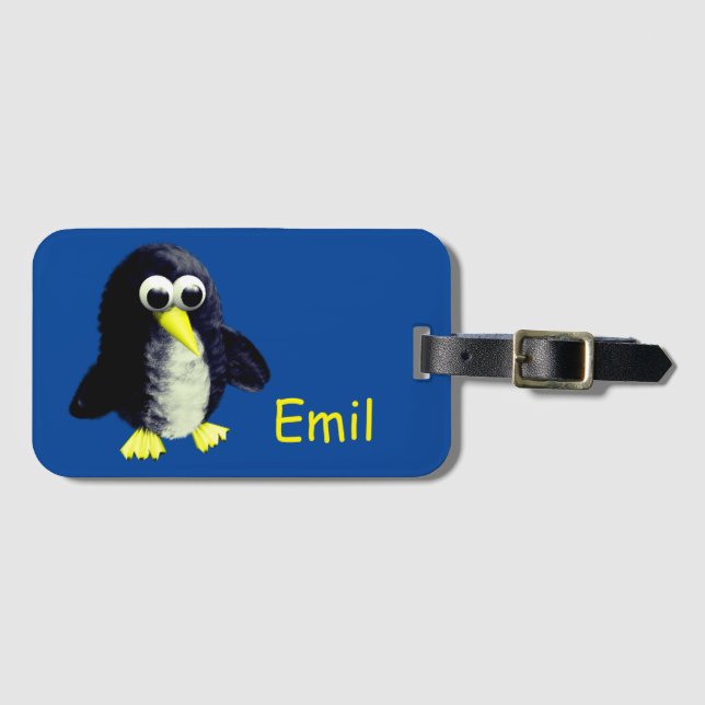 Etiqueta De Bagagem Pinguim engraçado, purificador de ar personalizado (Frente Horizontal)