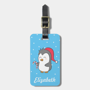 Etiqueta De Bagagem Pinguim Feliz Natal Cane Cane Para Crianças