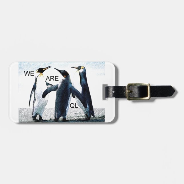 Etiqueta De Bagagem pinguins (Frente Horizontal)