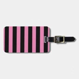 Etiqueta De Bagagem Pink and Black Stripes Luggage Tag