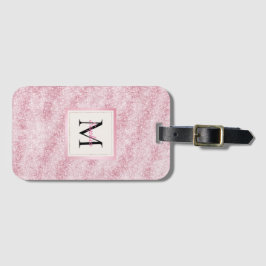 Etiqueta De Bagagem Pink Blush Glitter Monogram