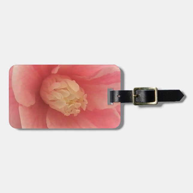 Etiqueta De Bagagem Pink Camellia (Frente Horizontal)