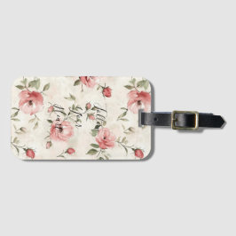 Etiqueta De Bagagem Pink Roses Floral 