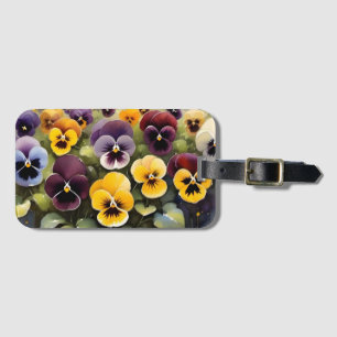 Etiqueta De Bagagem Pintura a aquarela e púrpura