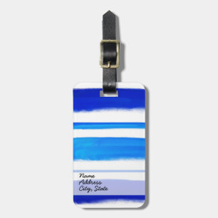 Etiqueta De Bagagem pintura abstrato Azul retroazul 4